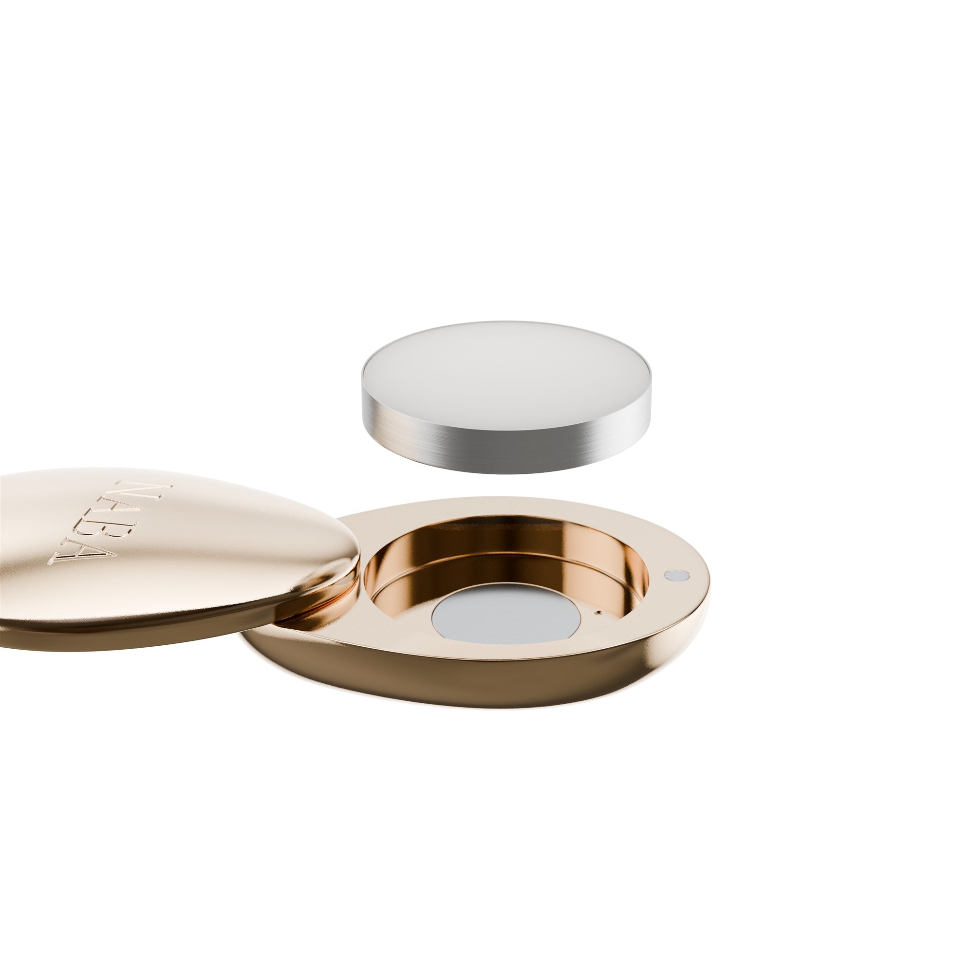 Gold NABA case with its removable fragrance refill